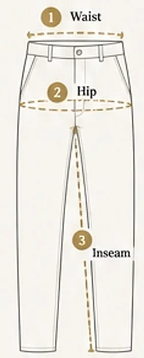 Pants measuring diagram