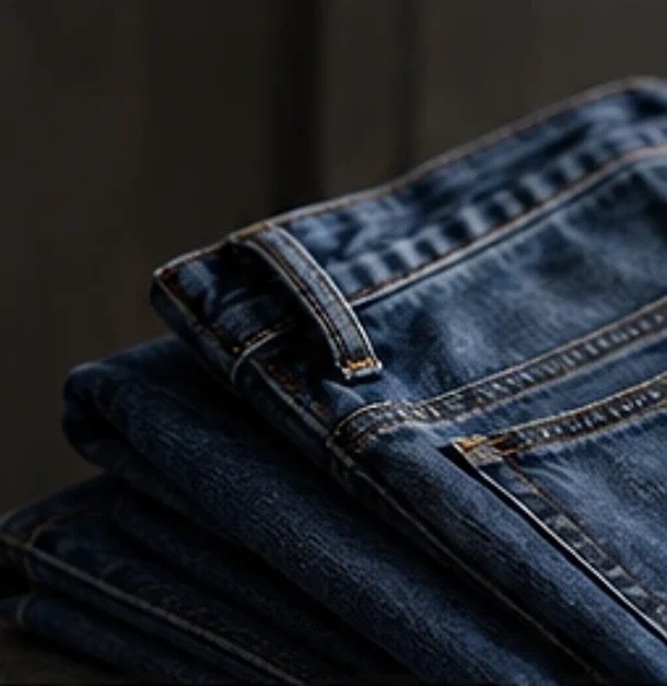 Folded denim
